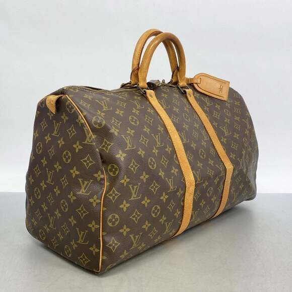 LOUIS VUITTON Authentic Brown Monogram Keepall 50 Boston Bag - Picture 2 of 12